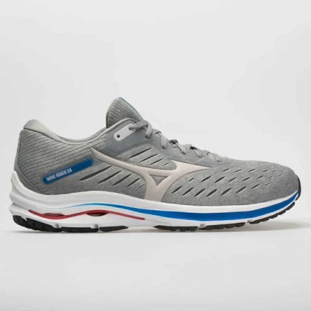 NEW in BOX MIZUNO WAVE RIDER 24 Grey Blue Red 7 US Women 37 EUR